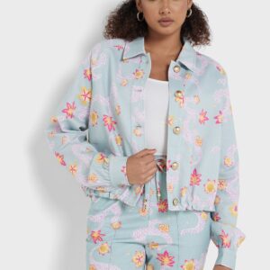 Floral Printed Denim Jacket
